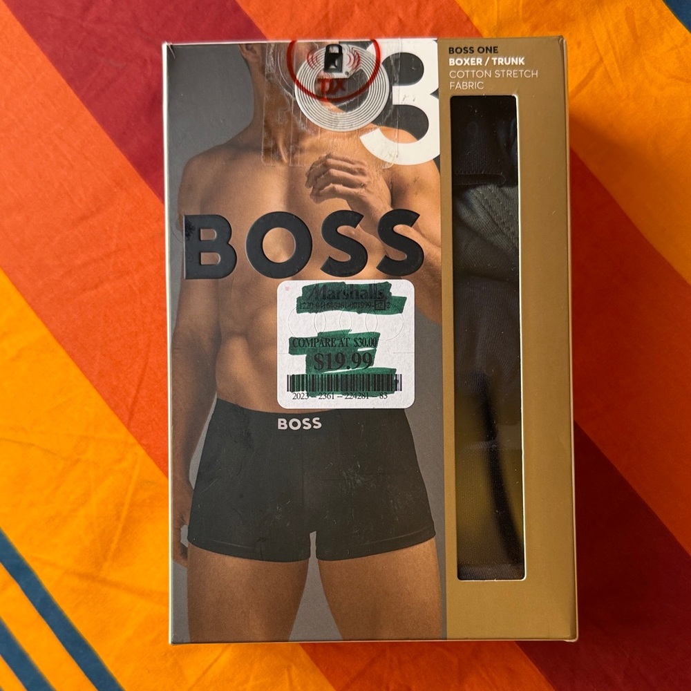 BOSS Black Boxer Briefs with Branded Waistband